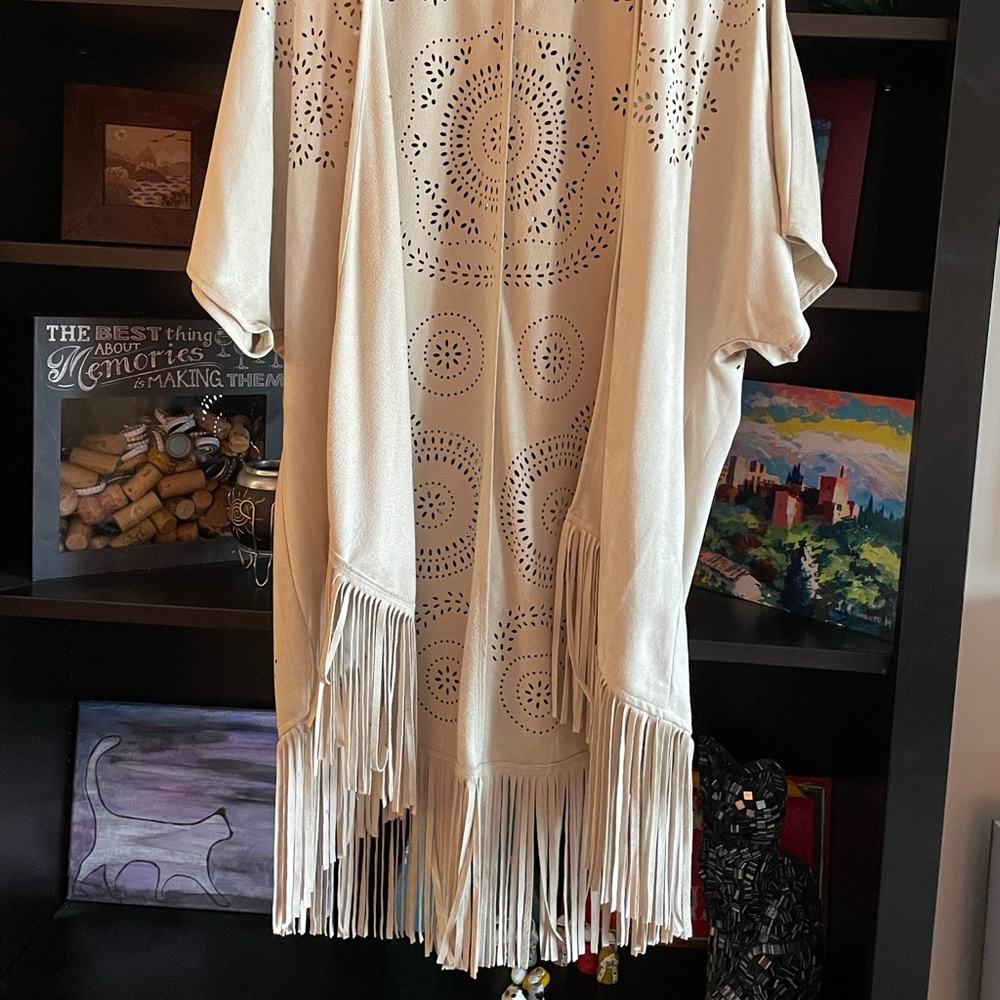 Alya Boho Fringe Open Cardigan, Medium - Picture 7 of 14